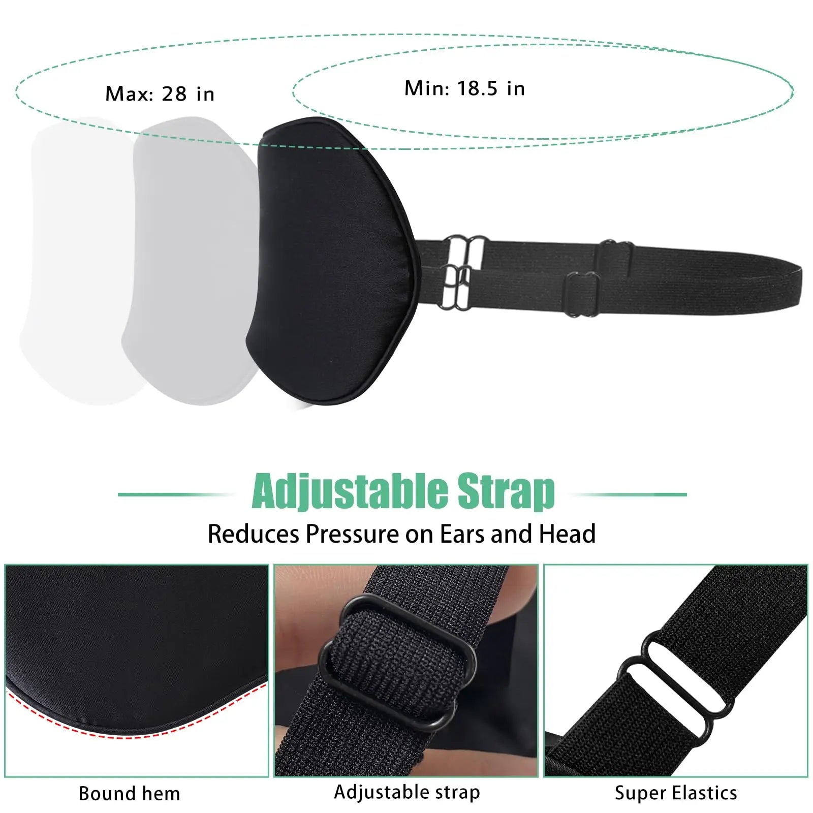 100% Pure Silk Sleep Mask Light Blockout