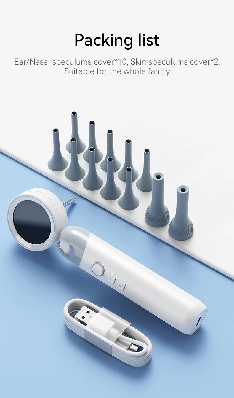 1080P Ear Camera with IPS Display & 12 Replaceable Tips