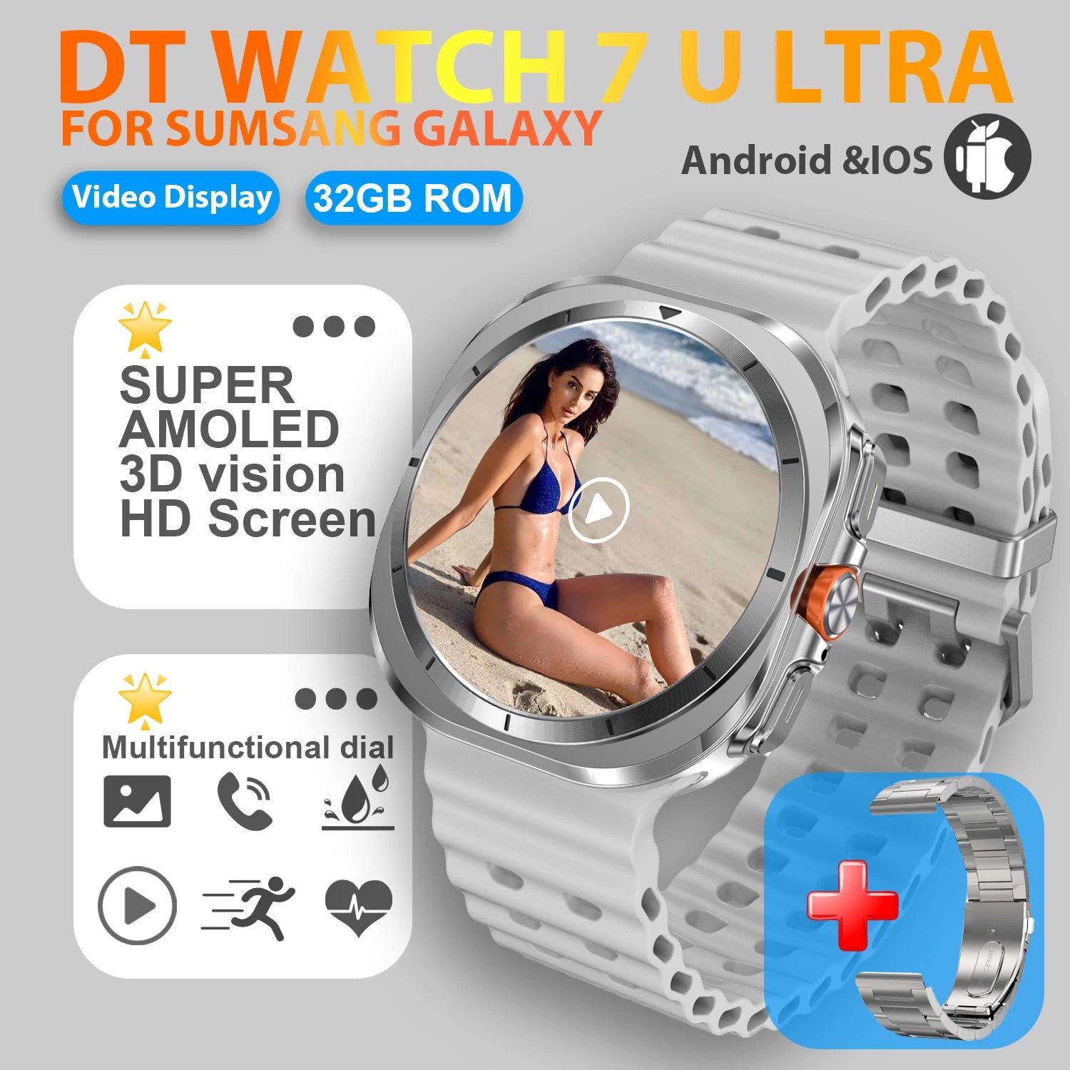 2025 Watch 7 Ultra Smartwatch with GPS & 32GB Memory