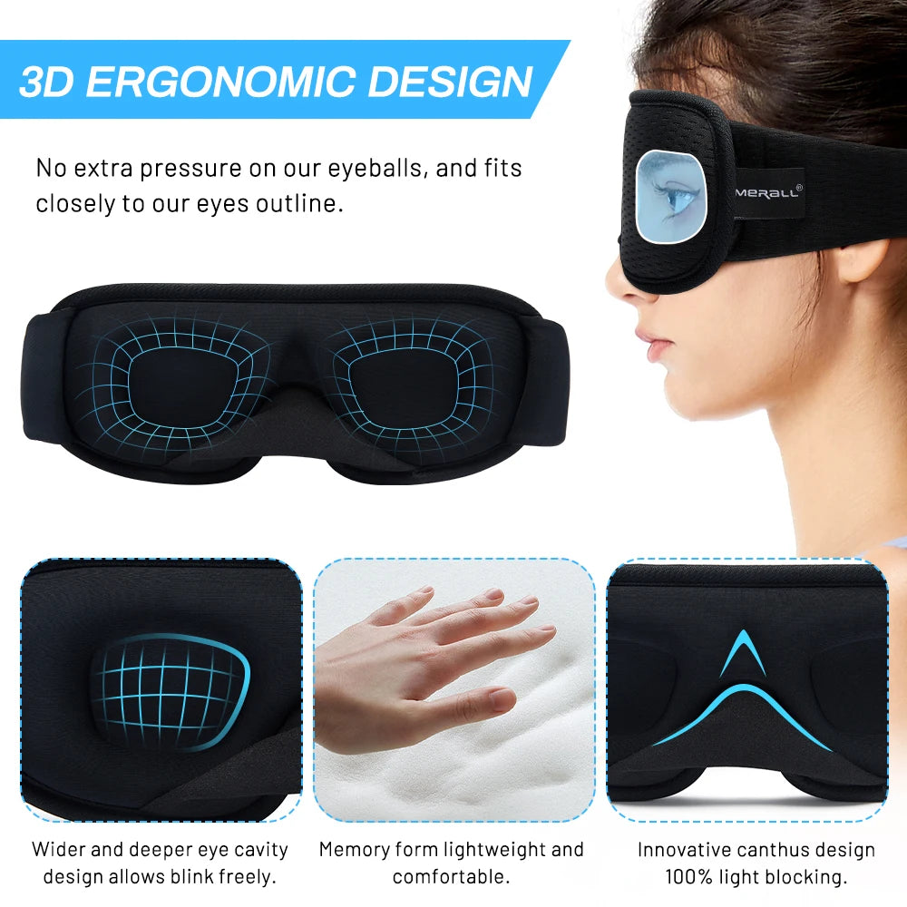 3D Contoured Sleep Mask – Light Blocking Eye Shade