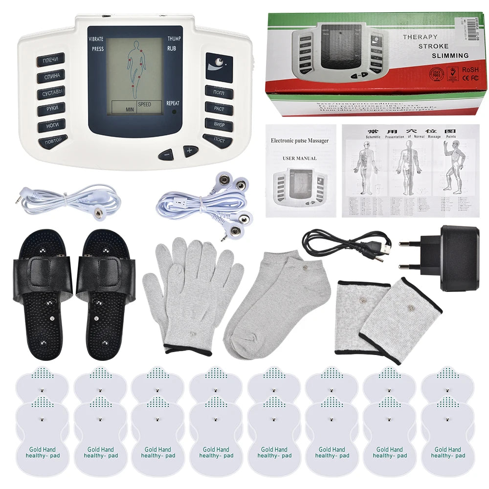 Full Body TENS Muscle Electrostimulator – 16-Pad Digital Meridian EMS Massager Set