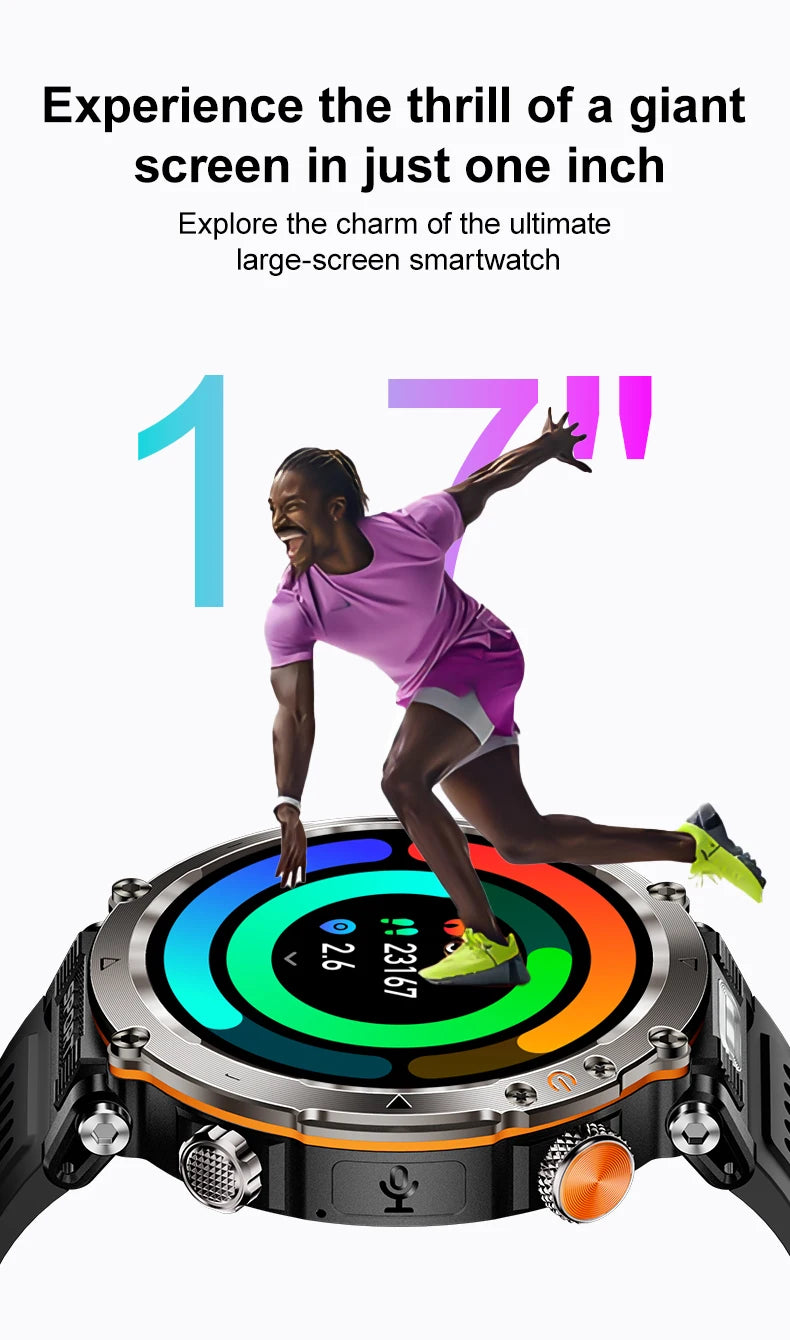 5ATM Outdoor Smartwatch GPS Compass 600mAh