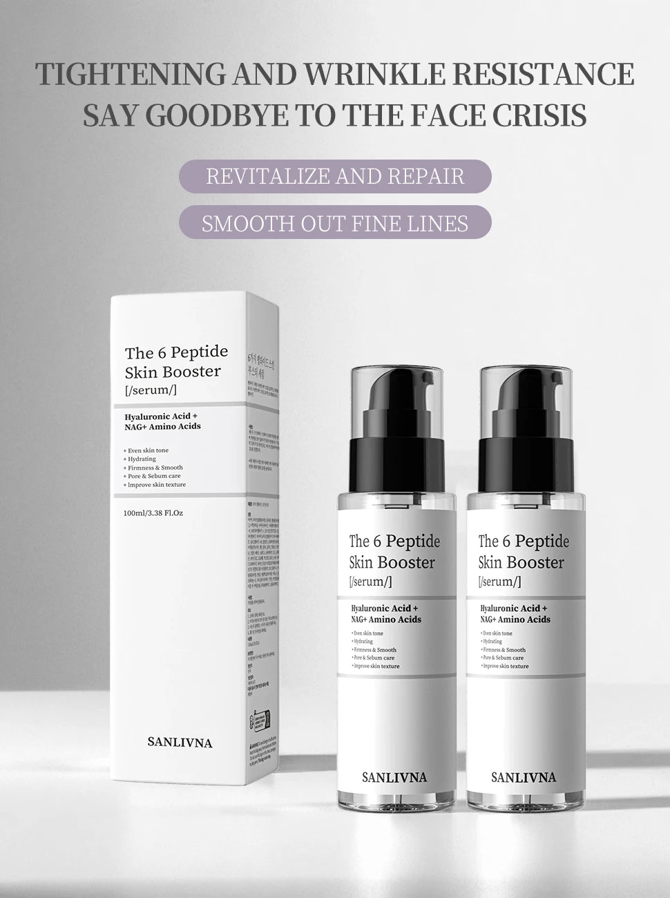 6 Peptide Collagen Facial Skin Care Set