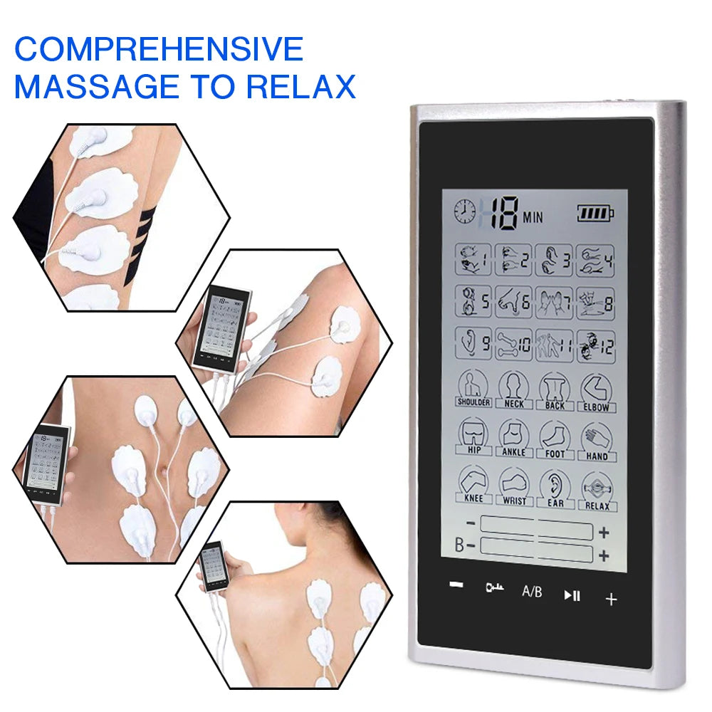 TENS & EMS Muscle Stimulator – 24-Mode Digital Therapy Slimming Machine