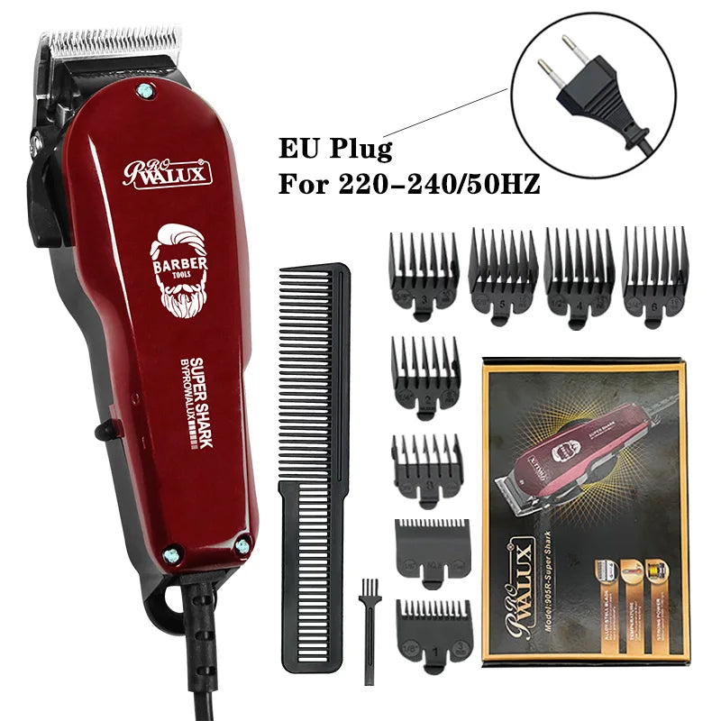 WALUX Professional Hair Clipper – 10W Powerful Trimmer with 8 Guard Combs