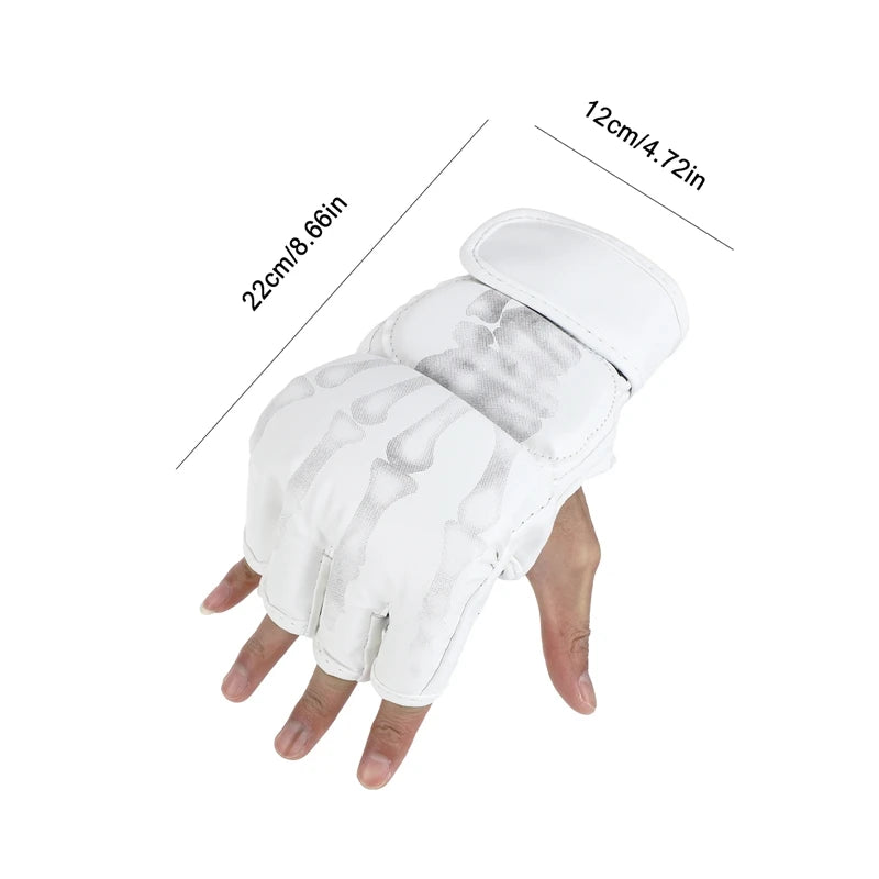 Grappling MMA Gloves – PU Leather Half Finger Boxing Gloves