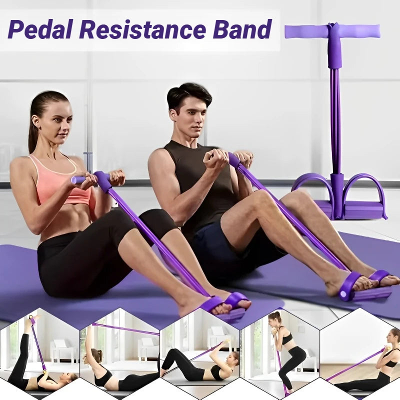 Four-Tube Pedal Tensioner Elastic Band Fitness Equipment