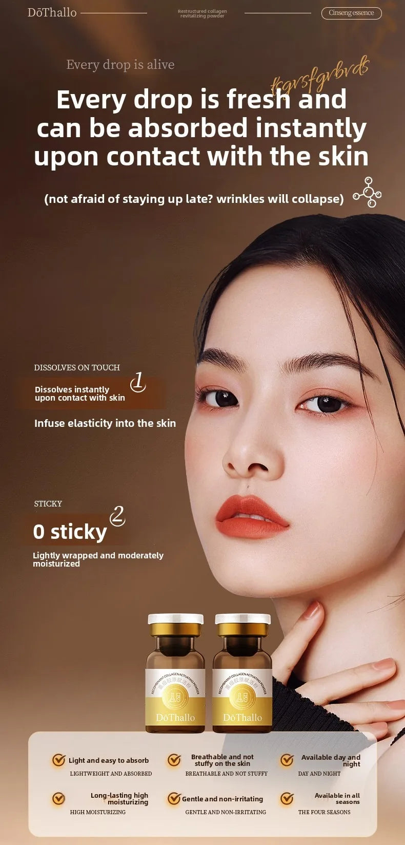 Recombinant Collagen Anti-Wrinkle Hyaluronic Acid Essence – Skin Repair & Whitening