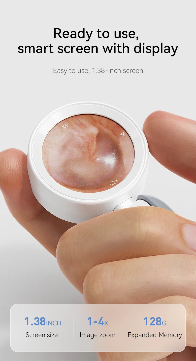 1080P Ear Camera with IPS Display & 12 Replaceable Tips