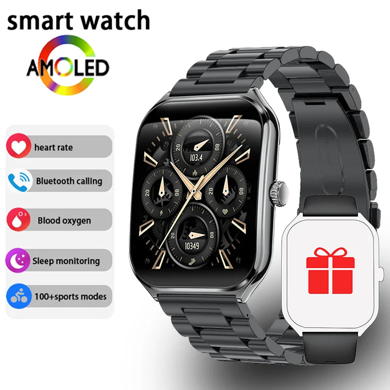 Ultra-Thin 1.96" AMOLED Smartwatch with Call Reminder