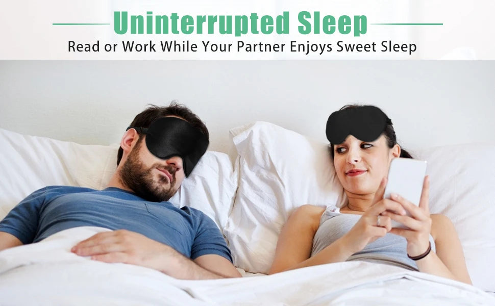 100% Pure Silk Sleep Mask Light Blockout