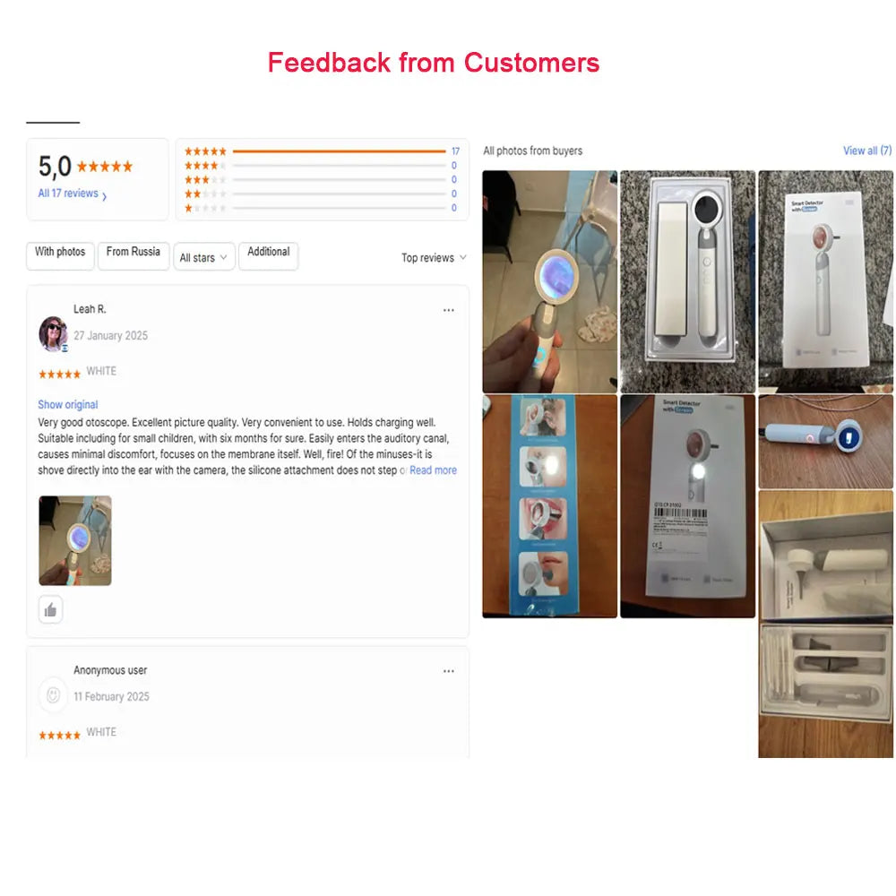 1080P Ear Camera with IPS Display & 12 Replaceable Tips