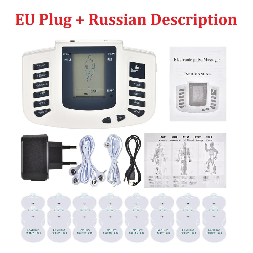 Full Body TENS Muscle Electrostimulator – 16-Pad Digital Meridian EMS Massager Set