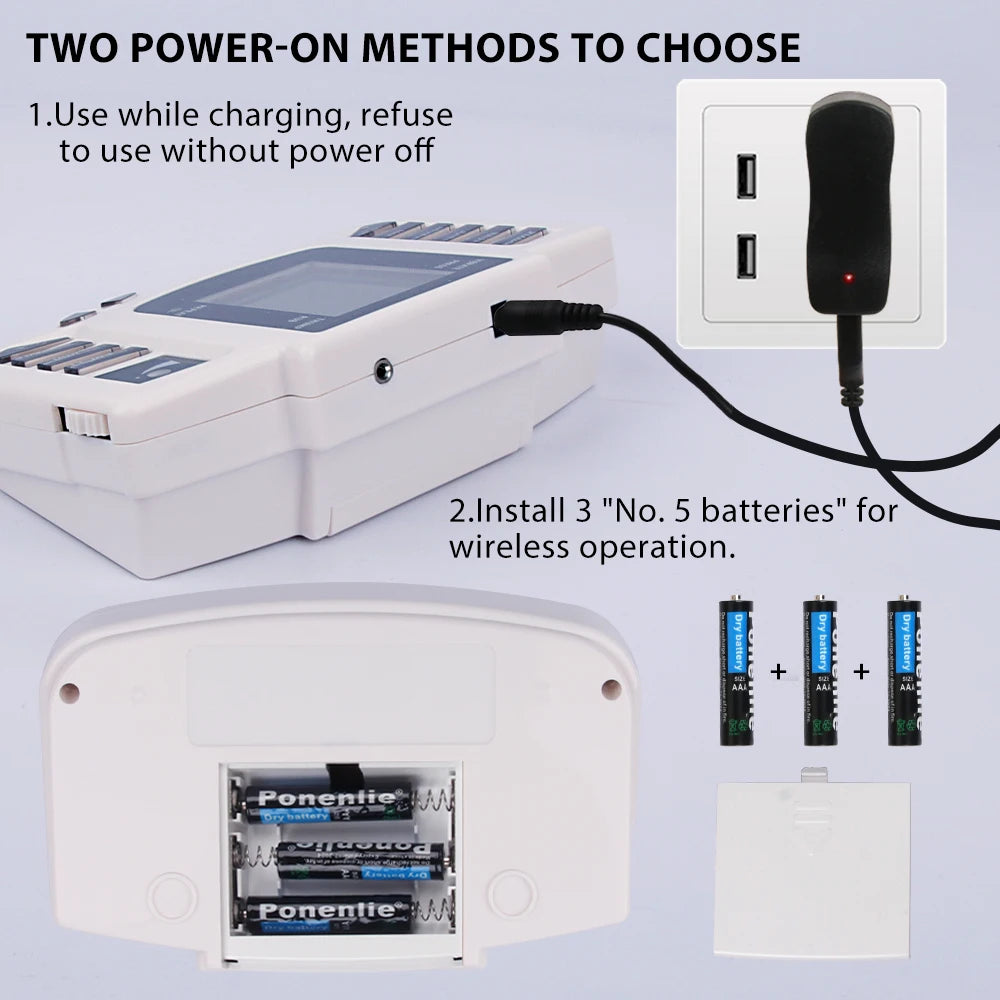 Electrostimulator Physiotherapy TENS Machine – 12-Mode EMS Pulse Acupuncture Massager